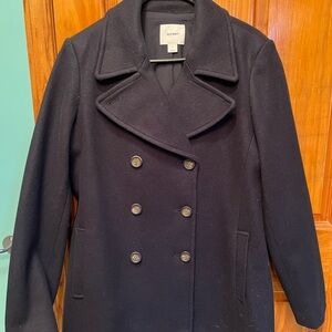 Old Navy Women's Navy Wool Blend Peacoat